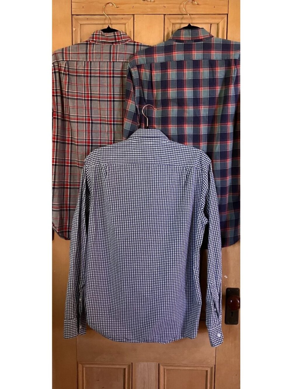 J.Crew Mens Vintage Y2K (3 SET) Slim Fit Check Plaid Shirts Medium Blue SP EXC - Picture 7 of 12